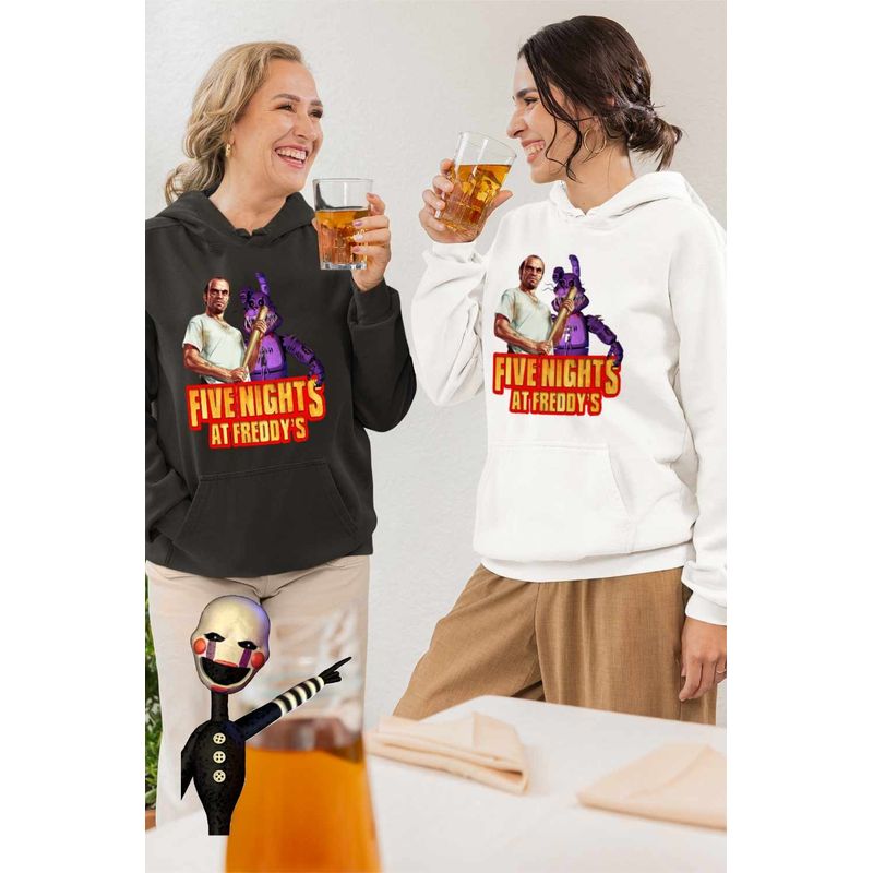 Fashion, accesorii si bijuterii - Femei - Imbracaminte femei - Hanorace femei - Hanorac Femei Fnaf GTA5 Five Nights at Freddy Horror Halloween, alb, marime 2XL - Infinity.ro