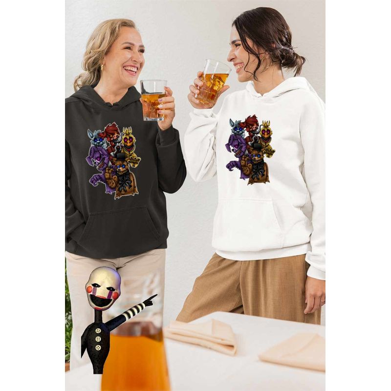 Fashion, accesorii si bijuterii - Femei - Imbracaminte femei - Hanorace femei - Hanorac Femei Fnaf Horror Five Nights at Freddy Horror Halloween, alb, marime 2XL - Infinity.ro