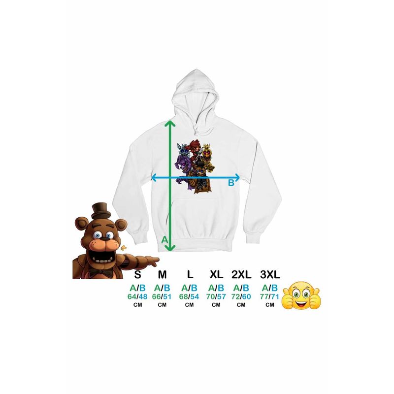 Fashion, accesorii si bijuterii - Femei - Imbracaminte femei - Hanorace femei - Hanorac Femei Fnaf Horror Five Nights at Freddy Horror Halloween, alb, marime 2XL - Infinity.ro