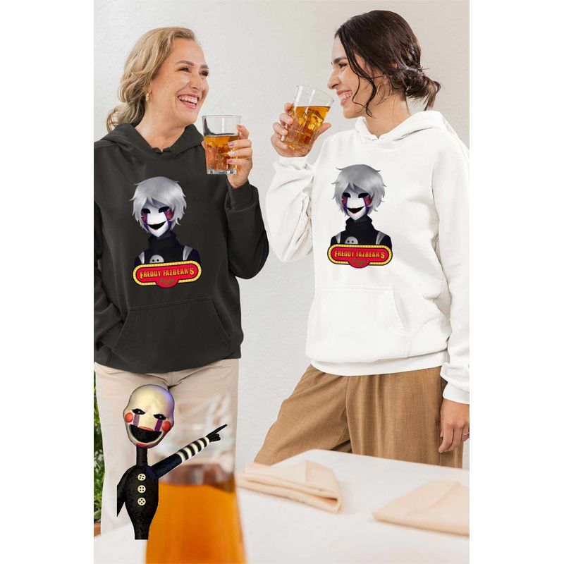 Fashion, accesorii si bijuterii - Femei - Imbracaminte femei - Hanorace femei - Hanorac Femei Fnaf Marionette Five Nights at Freddy Horror Halloween, alb, marime 2XL - Infinity.ro