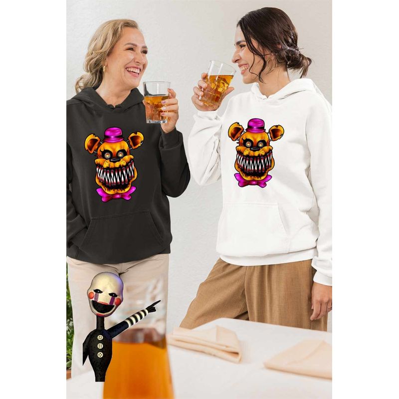 Fashion, accesorii si bijuterii - Femei - Imbracaminte femei - Hanorace femei - Hanorac Femei Fnaf Nightmare Freddy Five Nights at Freddy Horror Halloween, alb, marime 2XL - Infinity.ro