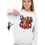 Fashion, accesorii si bijuterii - Femei - Imbracaminte femei - Hanorace femei - Hanorac Femei Fnaf Party Five Nights at Freddy Horror Halloween, alb, marime 2XL - Infinity.ro