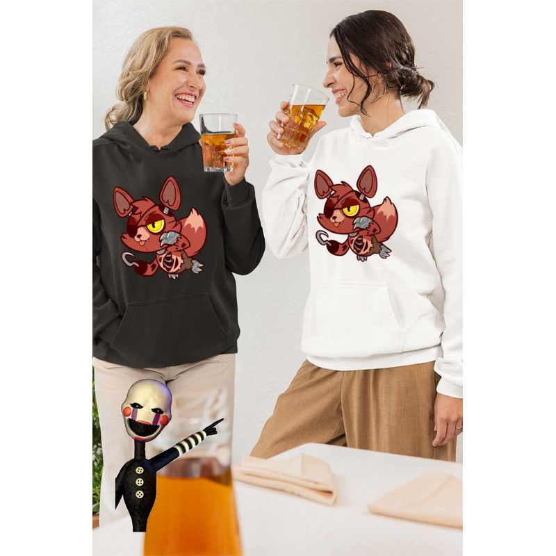 Fashion, accesorii si bijuterii - Femei - Imbracaminte femei - Hanorace femei - Hanorac Femei Fnaf Playtime Foxy Five Nights at Freddy Horror Halloween, alb, marime 2XL - Infinity.ro