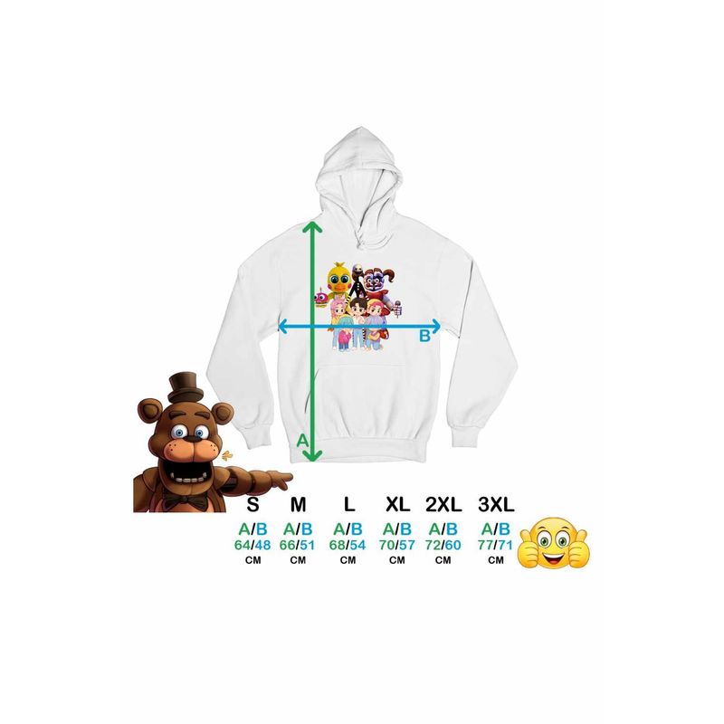 Fashion, accesorii si bijuterii - Femei - Imbracaminte femei - Hanorace femei - Hanorac Femei Fnaf Saja Boys Kpop Demon Hunters Chibi Five Nights at Freddy , alb, marime 2XL - Infinity.ro