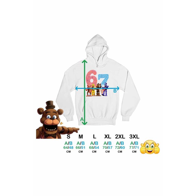 Fashion, accesorii si bijuterii - Femei - Imbracaminte femei - Hanorace femei - Hanorac Femei Fnaf Six Seven Ice Cream Party Five Nights at Freddy Horror Halloween, alb, marime 2XL - Infinity.ro
