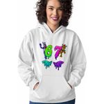 Fashion, accesorii si bijuterii - Femei - Imbracaminte femei - Hanorace femei - Hanorac Femei Fnaf Six Seven Five Nights at Freddy Horror Halloween, alb, marime 2XL - Infinity.ro
