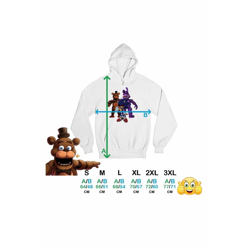 Fashion, accesorii si bijuterii - Femei - Imbracaminte femei - Hanorace femei - Hanorac Femei Fnaf Sonic Five Nights at Freddy Horror Halloween, alb, marime 2XL - Infinity.ro