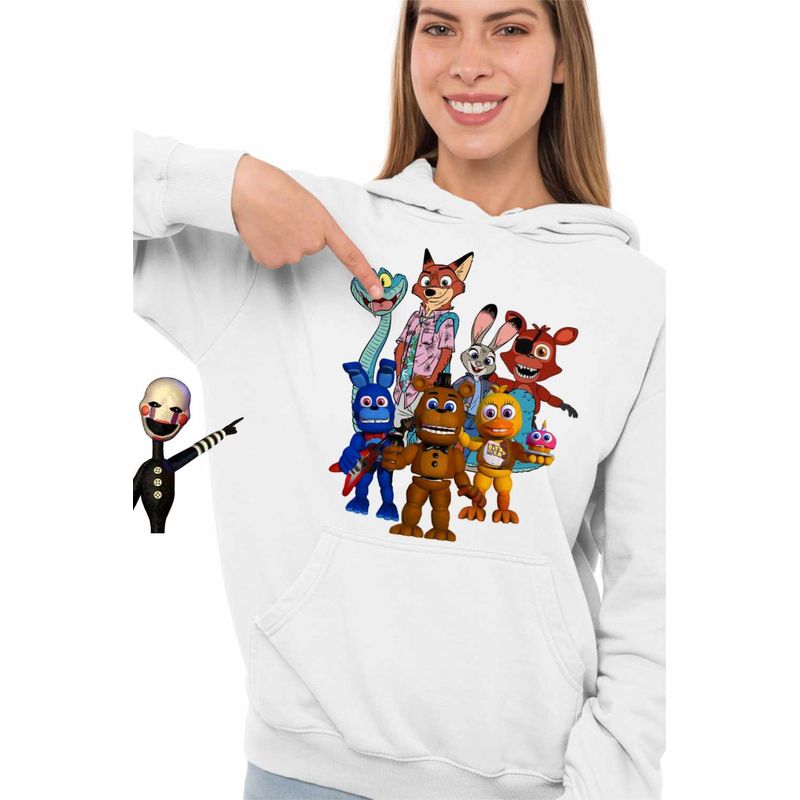 Fashion, accesorii si bijuterii - Femei - Imbracaminte femei - Hanorace femei - Hanorac Femei Fnaf Zootopia Judy Sarpe Vulpe Five Nights at Freddy Horror Halloween, alb, marime 2XL - Infinity.ro