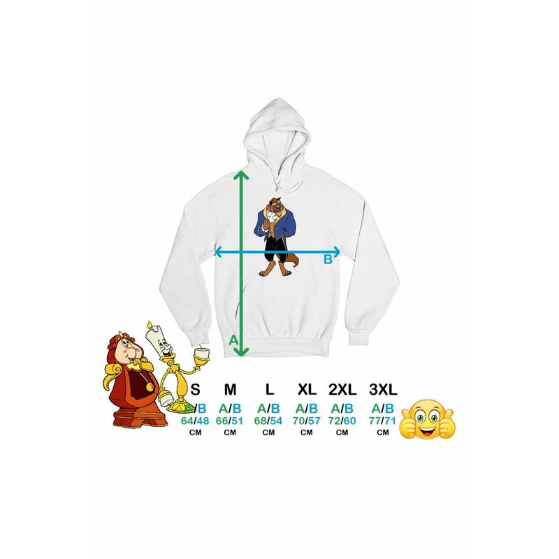 Fashion, accesorii si bijuterii - Femei - Imbracaminte femei - Hanorace femei - Hanorac Femei Frumoasa si Bestia Basm, alb, marime 2XL - Infinity.ro