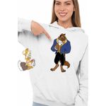Fashion, accesorii si bijuterii - Femei - Imbracaminte femei - Hanorace femei - Hanorac Femei Frumoasa si Bestia Basm, alb, marime 2XL - Infinity.ro