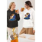 Fashion, accesorii si bijuterii - Femei - Imbracaminte femei - Hanorace femei - Hanorac Femei Frumoasa si Bestia Love, alb, marime 2XL - Infinity.ro