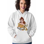 Fashion, accesorii si bijuterii - Femei - Imbracaminte femei - Hanorace femei - Hanorac Femei Frumoasa si Bestia Lumanar, alb, marime 2XL - Infinity.ro