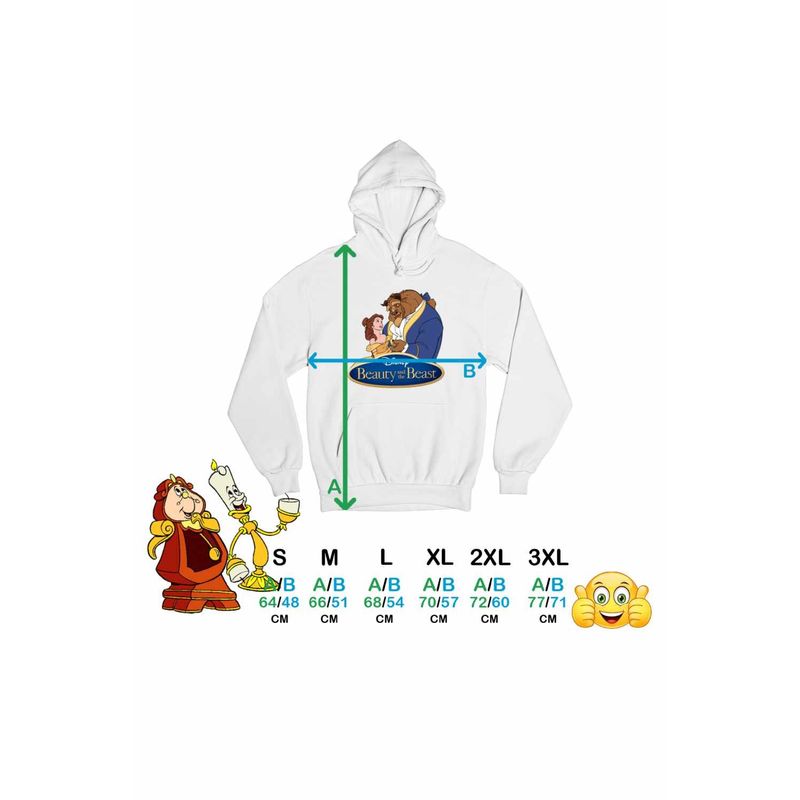 Fashion, accesorii si bijuterii - Femei - Imbracaminte femei - Hanorace femei - Hanorac Femei Frumoasa si Bestia Love, alb, marime 2XL - Infinity.ro