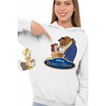 Fashion, accesorii si bijuterii - Femei - Imbracaminte femei - Hanorace femei - Hanorac Femei Frumoasa si Bestia Love, alb, marime 2XL - Infinity.ro