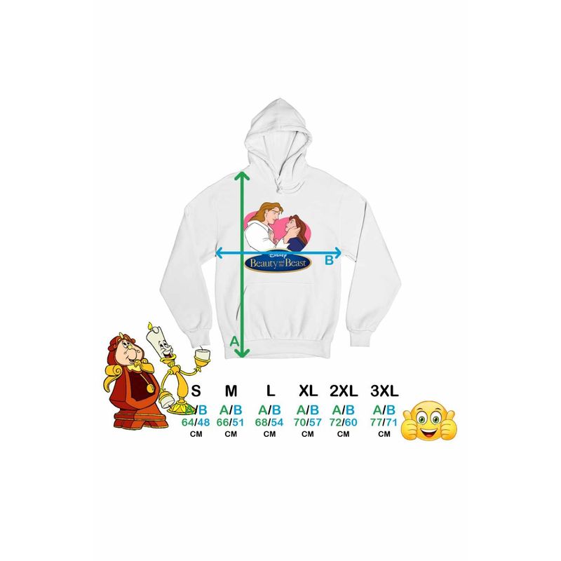 Fashion, accesorii si bijuterii - Femei - Imbracaminte femei - Hanorace femei - Hanorac Femei Frumoasa si Bestia Print, alb, marime 2XL - Infinity.ro