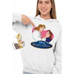 Fashion, accesorii si bijuterii - Femei - Imbracaminte femei - Hanorace femei - Hanorac Femei Frumoasa si Bestia Print, alb, marime 2XL - Infinity.ro