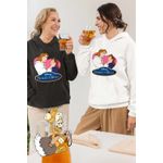 Fashion, accesorii si bijuterii - Femei - Imbracaminte femei - Hanorace femei - Hanorac Femei Frumoasa si Bestia Print, alb, marime 2XL - Infinity.ro