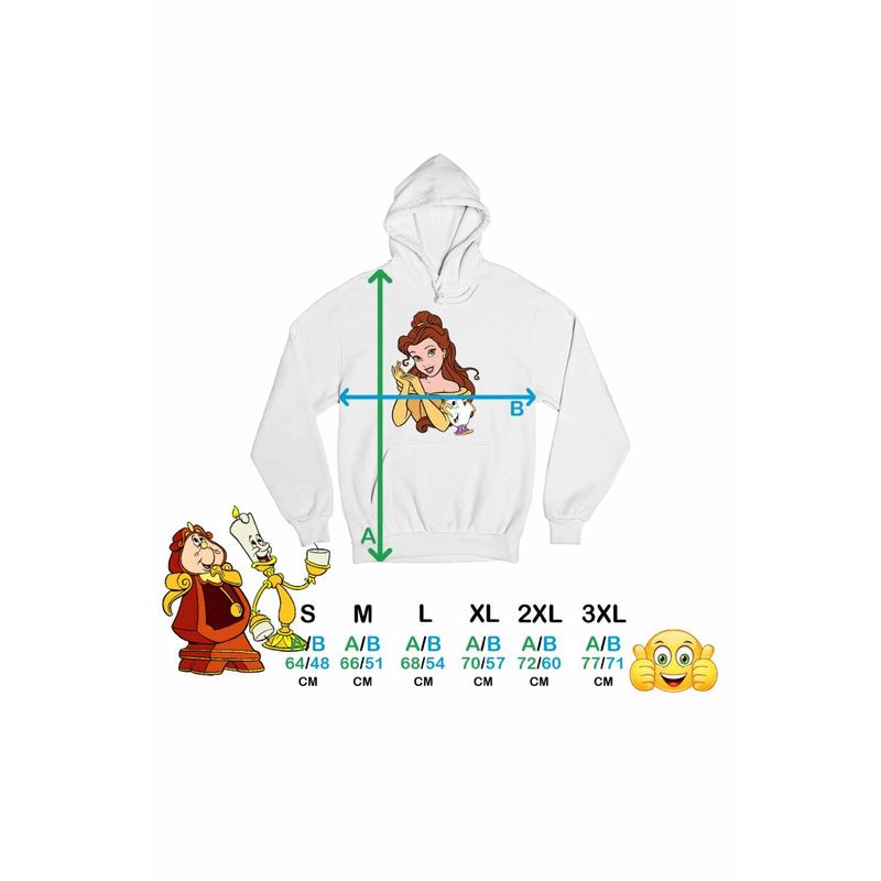 Fashion, accesorii si bijuterii - Femei - Imbracaminte femei - Hanorace femei - Hanorac Femei Frumoasa si Bestia Printesa, alb, marime 2XL - Infinity.ro