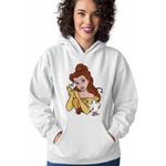 Fashion, accesorii si bijuterii - Femei - Imbracaminte femei - Hanorace femei - Hanorac Femei Frumoasa si Bestia Printesa, alb, marime 2XL - Infinity.ro