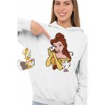 Fashion, accesorii si bijuterii - Femei - Imbracaminte femei - Hanorace femei - Hanorac Femei Frumoasa si Bestia Printesa, alb, marime 2XL - Infinity.ro