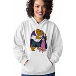 Fashion, accesorii si bijuterii - Femei - Imbracaminte femei - Hanorace femei - Hanorac Femei Frumoasa si Bestia, alb, marime 2XL - Infinity.ro