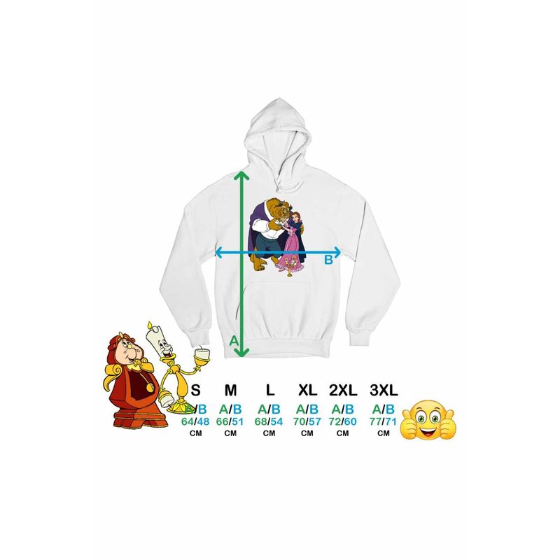 Fashion, accesorii si bijuterii - Femei - Imbracaminte femei - Hanorace femei - Hanorac Femei Frumoasa si Bestia, alb, marime 2XL - Infinity.ro