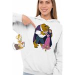 Fashion, accesorii si bijuterii - Femei - Imbracaminte femei - Hanorace femei - Hanorac Femei Frumoasa si Bestia, alb, marime 2XL - Infinity.ro
