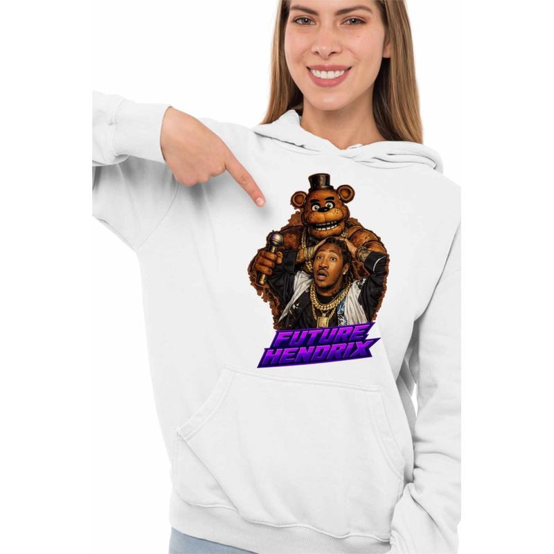Fashion, accesorii si bijuterii - Femei - Imbracaminte femei - Hanorace femei - Hanorac Femei Future Fnaf Five Nights at Freddie, alb, marime 2XL - Infinity.ro