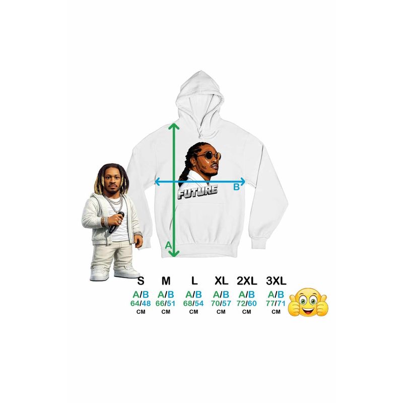 Fashion, accesorii si bijuterii - Femei - Imbracaminte femei - Hanorace femei - Hanorac Femei Future Rapper Trap Music, alb, marime 2XL - Infinity.ro