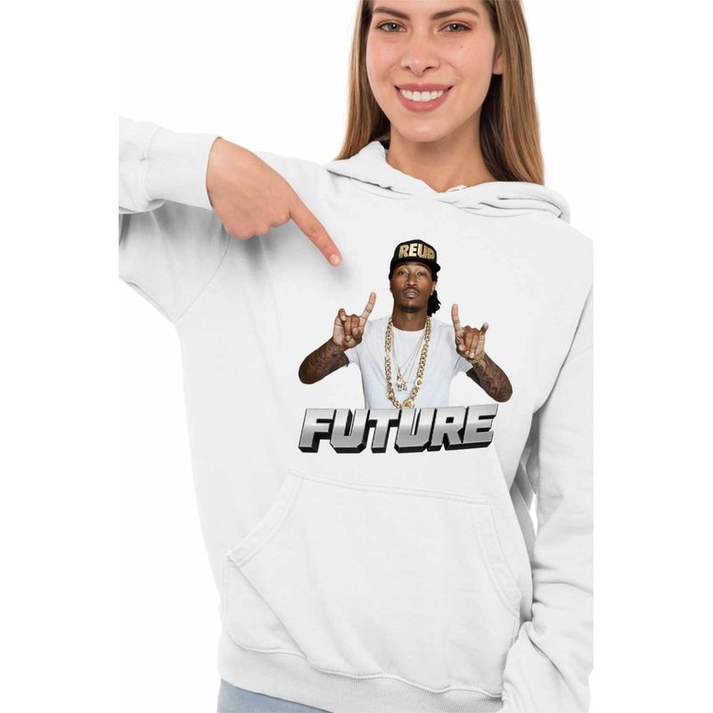 Fashion, accesorii si bijuterii - Femei - Imbracaminte femei - Hanorace femei - Hanorac Femei Future REUP Rapper, alb, marime 2XL - Infinity.ro