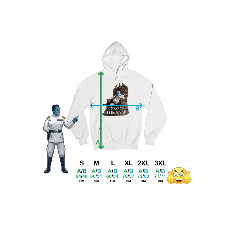 Fashion, accesorii si bijuterii - Femei - Imbracaminte femei - Hanorace femei - Hanorac Femei Game of Thrawns Admiral Thrawn Star Wars, alb, marime 2XL - Infinity.ro