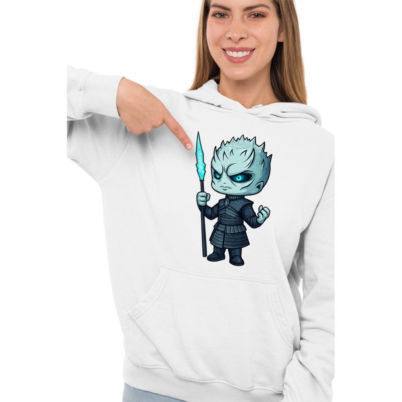 Fashion, accesorii si bijuterii - Femei - Imbracaminte femei - Hanorace femei - Hanorac Femei Game of Thrones Night King White Walkers, alb, marime 2XL - Infinity.ro