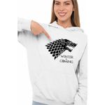 Fashion, accesorii si bijuterii - Femei - Imbracaminte femei - Hanorace femei - Hanorac Femei Game of Thrones Winter is Coming House Stark, alb, marime 2XL - Infinity.ro