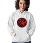 Fashion, accesorii si bijuterii - Femei - Imbracaminte femei - Hanorace femei - Hanorac Femei Game of Thrones Targaryen Sigil, alb, marime 2XL - Infinity.ro