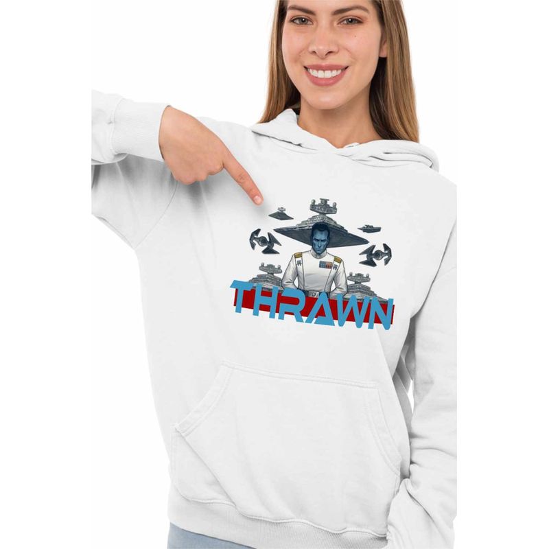 Fashion, accesorii si bijuterii - Femei - Imbracaminte femei - Hanorace femei - Hanorac Femei Grand Admiral Thrawn Star Wars Battleship, alb, marime 2XL - Infinity.ro
