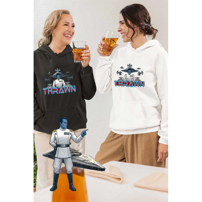 Fashion, accesorii si bijuterii - Femei - Imbracaminte femei - Hanorace femei - Hanorac Femei Grand Admiral Thrawn Star Wars Battleship, alb, marime 2XL - Infinity.ro