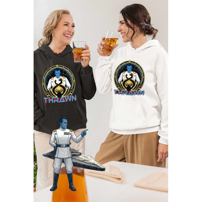 Fashion, accesorii si bijuterii - Femei - Imbracaminte femei - Hanorace femei - Hanorac Femei Grand Admiral Thrawn Star Wars, alb, marime 2XL - Infinity.ro
