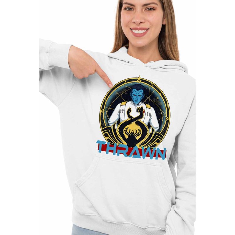 Fashion, accesorii si bijuterii - Femei - Imbracaminte femei - Hanorace femei - Hanorac Femei Grand Admiral Thrawn Star Wars, alb, marime 2XL - Infinity.ro