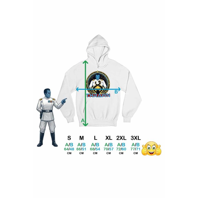 Fashion, accesorii si bijuterii - Femei - Imbracaminte femei - Hanorace femei - Hanorac Femei Grand Admiral Thrawn Star Wars, alb, marime 2XL - Infinity.ro