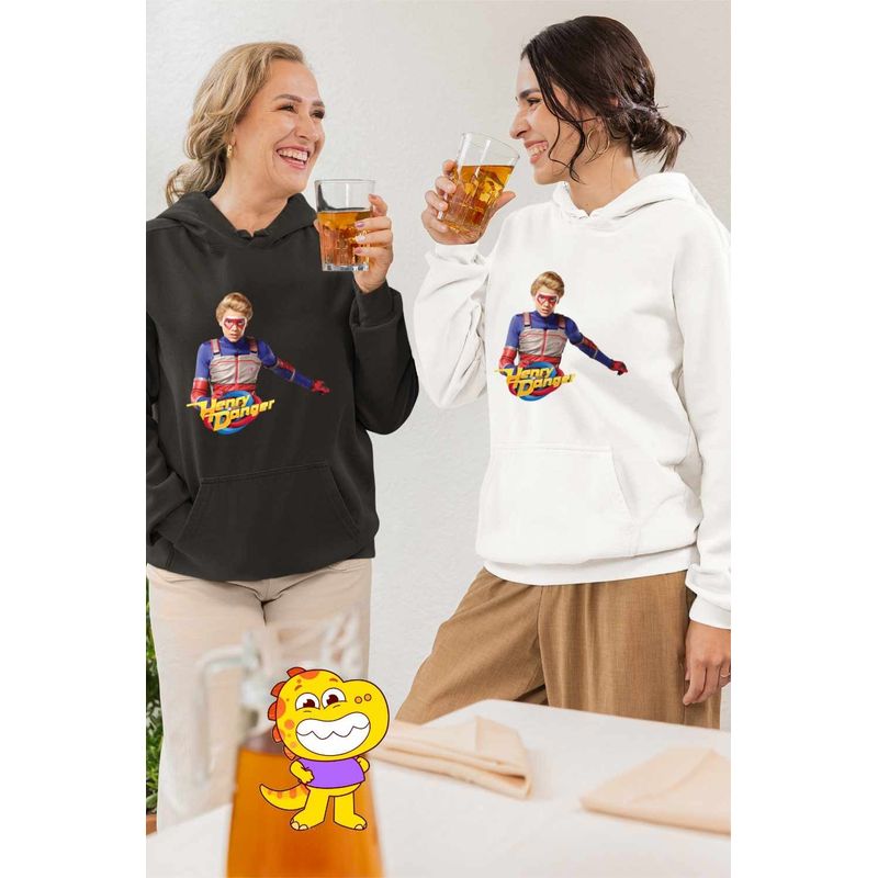 Fashion, accesorii si bijuterii - Femei - Imbracaminte femei - Hanorace femei - Hanorac Femei Henry Danger Aventuri, alb, marime 2XL - Infinity.ro