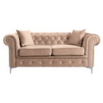 Casa si Gradina - Mobilier - Canapele si coltare - Canapele - Canapea extensibila de lux 2 locuri, stofa maro deschis Velvet, ROMANO - Infinity.ro