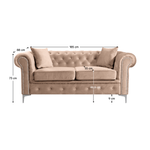 Casa si Gradina - Mobilier - Canapele si coltare - Canapele - Canapea extensibila de lux 2 locuri, stofa maro deschis Velvet, ROMANO - Infinity.ro