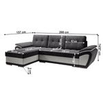 Casa si Gradina - Mobilier - Canapele si coltare - Canapele - Canapea extensibila, gri deschis/gri inchis, stanga, ENIF ROH - Infinity.ro