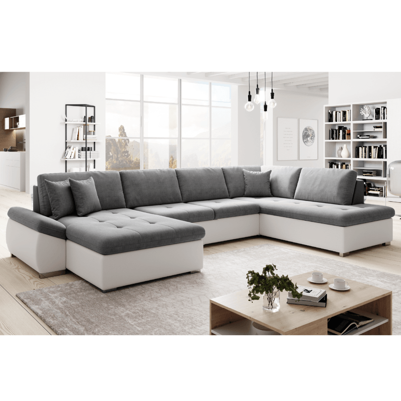 Casa si Gradina - Mobilier - Canapele si coltare - Canapele - Canapea extensibila, alb/gri, dreapta, MATAR U - Infinity.ro
