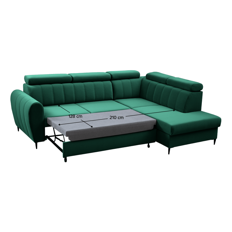 Casa si Gradina - Mobilier - Canapele si coltare - Canapele - Canapea extensibila, smarald, dreapta, KORIO L - Infinity.ro
