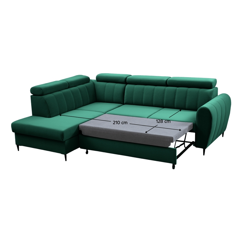 Casa si Gradina - Mobilier - Canapele si coltare - Canapele - Canapea extensibila, smarald, stanga, KORIO L - Infinity.ro