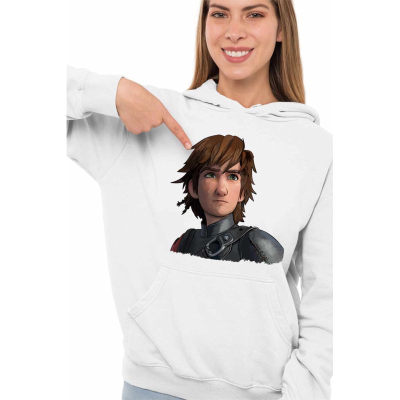 Fashion, accesorii si bijuterii - Femei - Imbracaminte femei - Hanorace femei - Hanorac Femei Hiccup Viking Dragon Rider How to train your dragon, alb, marime 2XL - Infinity.ro
