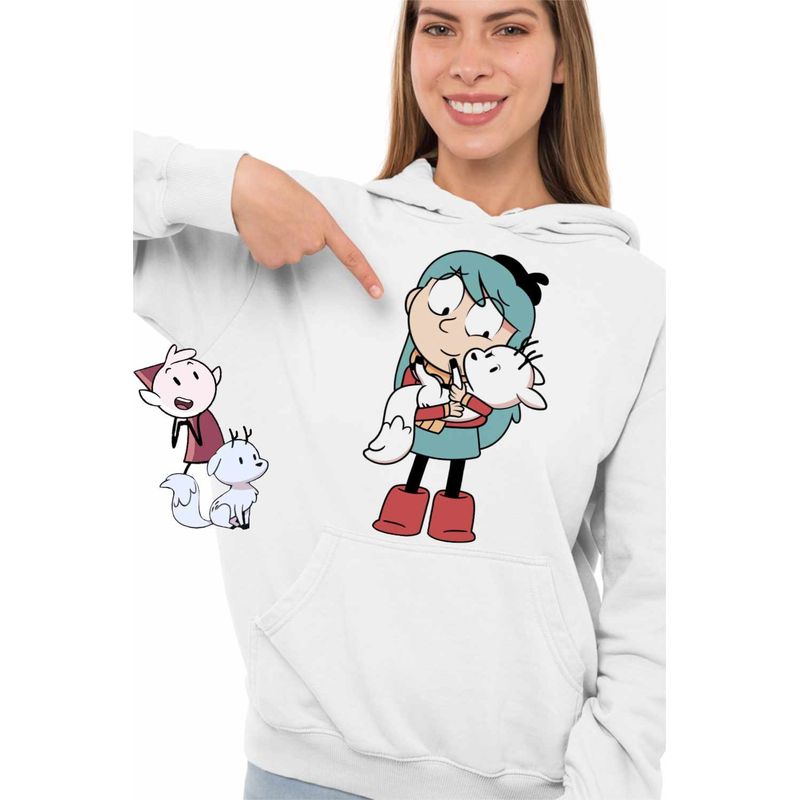 Fashion, accesorii si bijuterii - Femei - Imbracaminte femei - Hanorace femei - Hanorac Femei Hilda Casa Padure Pisica Twig Vulpe, alb, marime 2XL - Infinity.ro