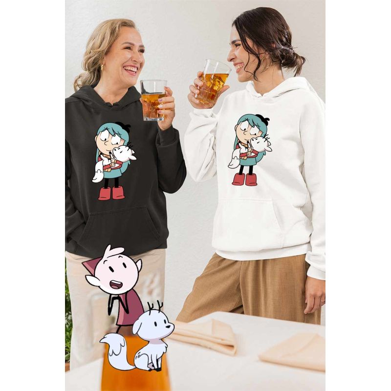 Fashion, accesorii si bijuterii - Femei - Imbracaminte femei - Hanorace femei - Hanorac Femei Hilda Casa Padure Pisica Twig Vulpe, alb, marime 2XL - Infinity.ro