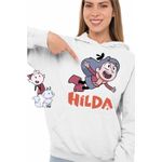 Fashion, accesorii si bijuterii - Femei - Imbracaminte femei - Hanorace femei - Hanorac Femei Hilda Aventuri Desene Animate, alb, marime 2XL - Infinity.ro